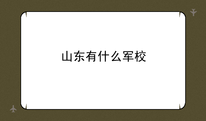 山东有什么军校