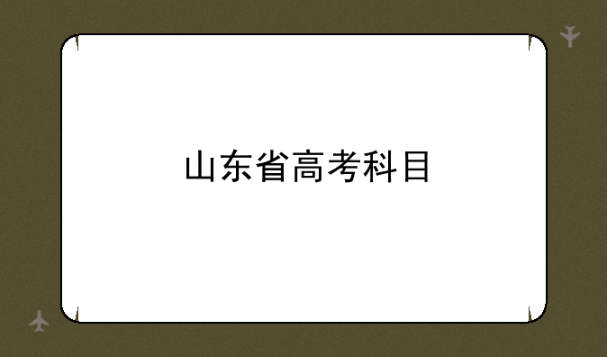 山东省高考科目
