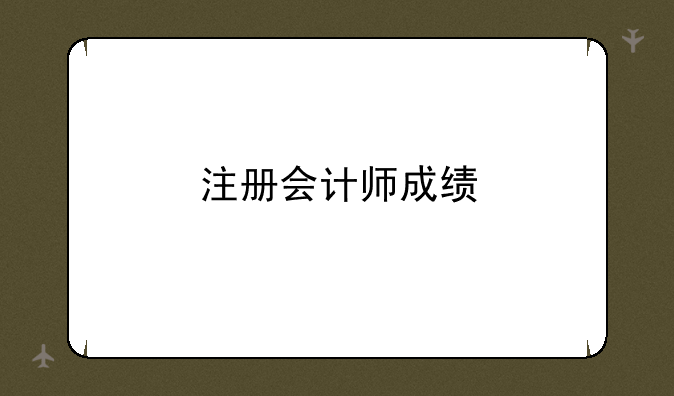 注册会计师成绩