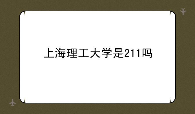上海理工大学是211吗