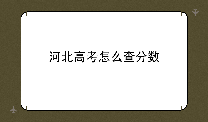 河北高考怎么查分数