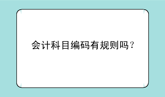 会计科目编码有规则吗？