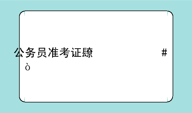 公务员准考证长什么样？