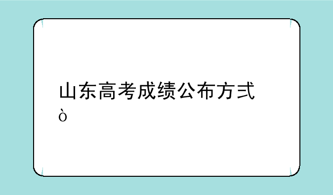 山东高考成绩公布方式？