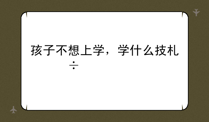 孩子不想上学，学什么技术好找工作？