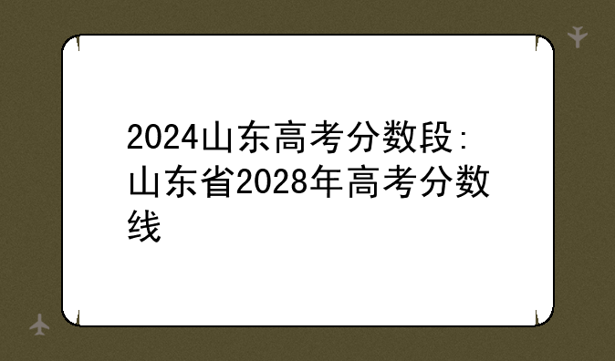 2024山东高考分数段:山东省2028年高考分数线