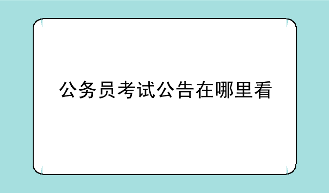 公务员考试公告在哪里看